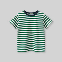 Boys Striped Short Sleeves T-Shirt Tshirts Green 1-2 Y 