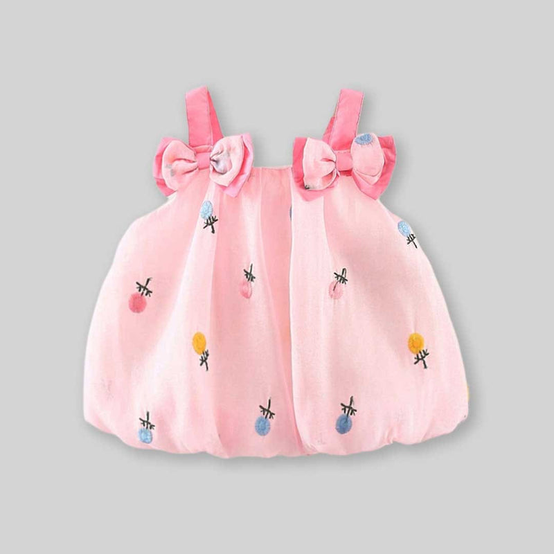 Girls Flower Print Balloon Dress Casual Dresses   