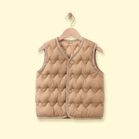 Boys Light Brown Quilted Sleeveless Jacket Coats & Jackets Light Brown 1-2 Y