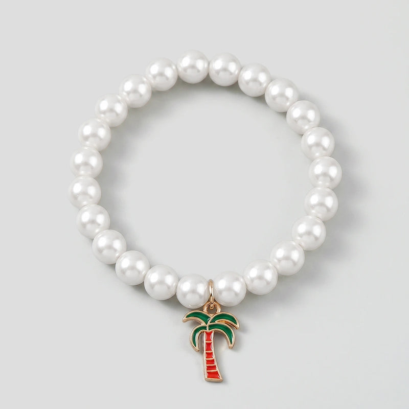 Pack Of 5 Girls Multicolour Pearl Charm Bracelet Sets Bracelet