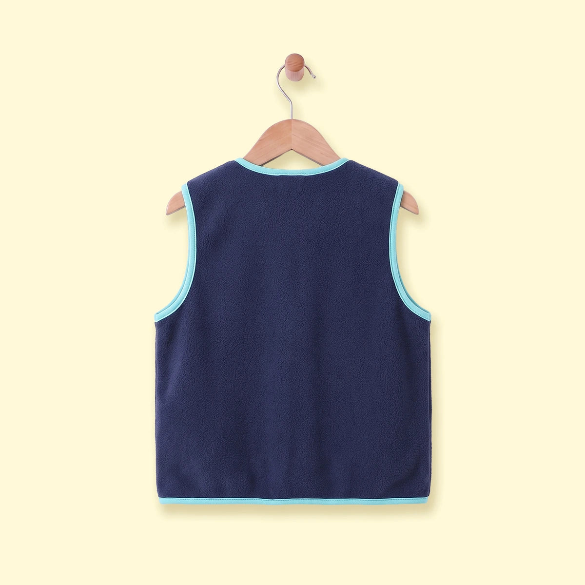Boys Navy Blue Colorblocked Sleeveless Jacket Coats & Jackets