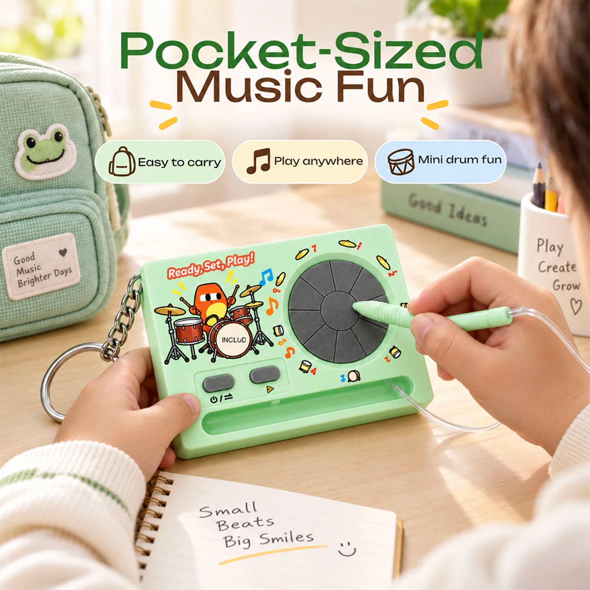 Mint Green Portable Electronic Musical keychain 1 Piece, Age 3 Years Plus Trending Accessories
