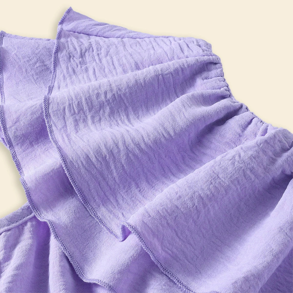 Girls Purple Ruffled One Shoulder Flared Dress Casual Dresses