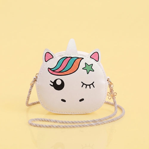 Girls White Unicorn Printed Sling Bag Sling Bags White Onesize