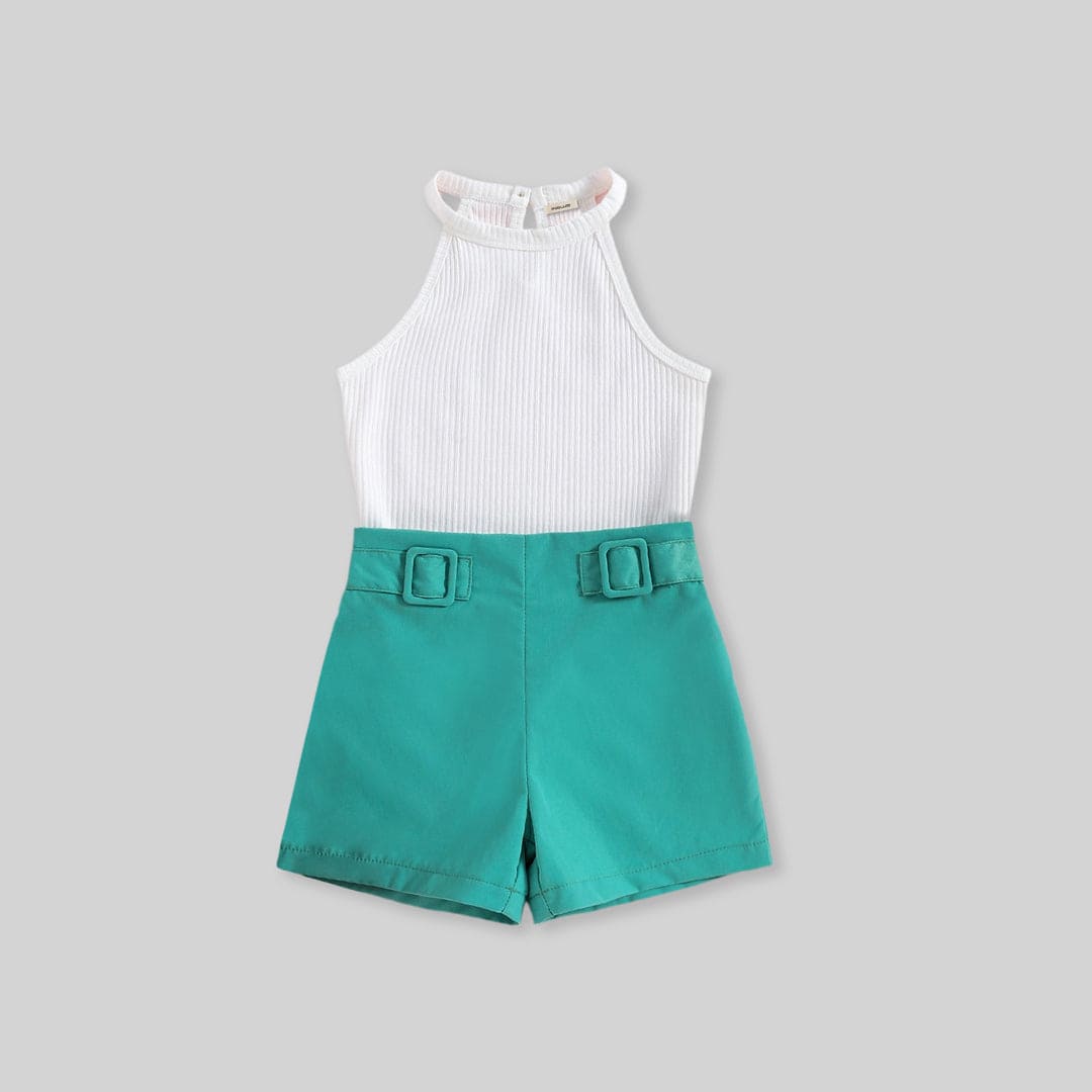 Girls Halter Neck Sleeveless Top With Shorts 2 pc. Sets   