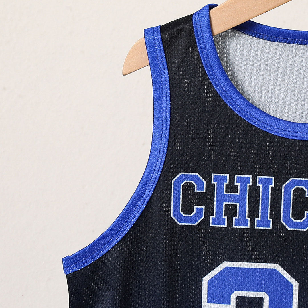 Boys Blue Chicago Print Sleeveless T-Shirt With Shorts Set 2 pc. Sets