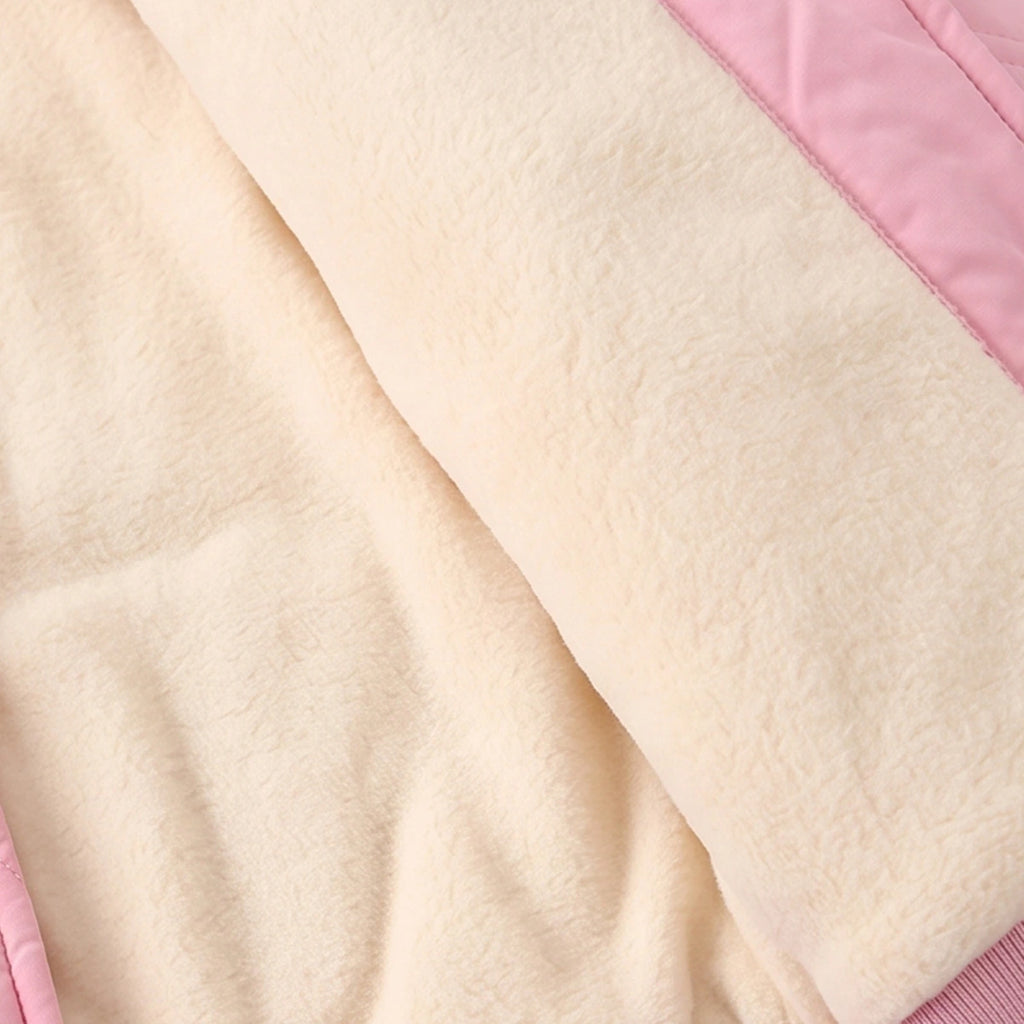 Girls Light Pink Long Sleeve Quilted Jacket Coats & Jackets