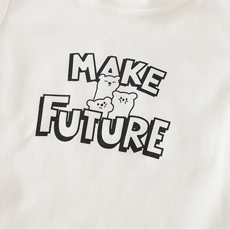 Boys Brown Bear Printed Shirt With T-Shirt And Shorts Sets Sets