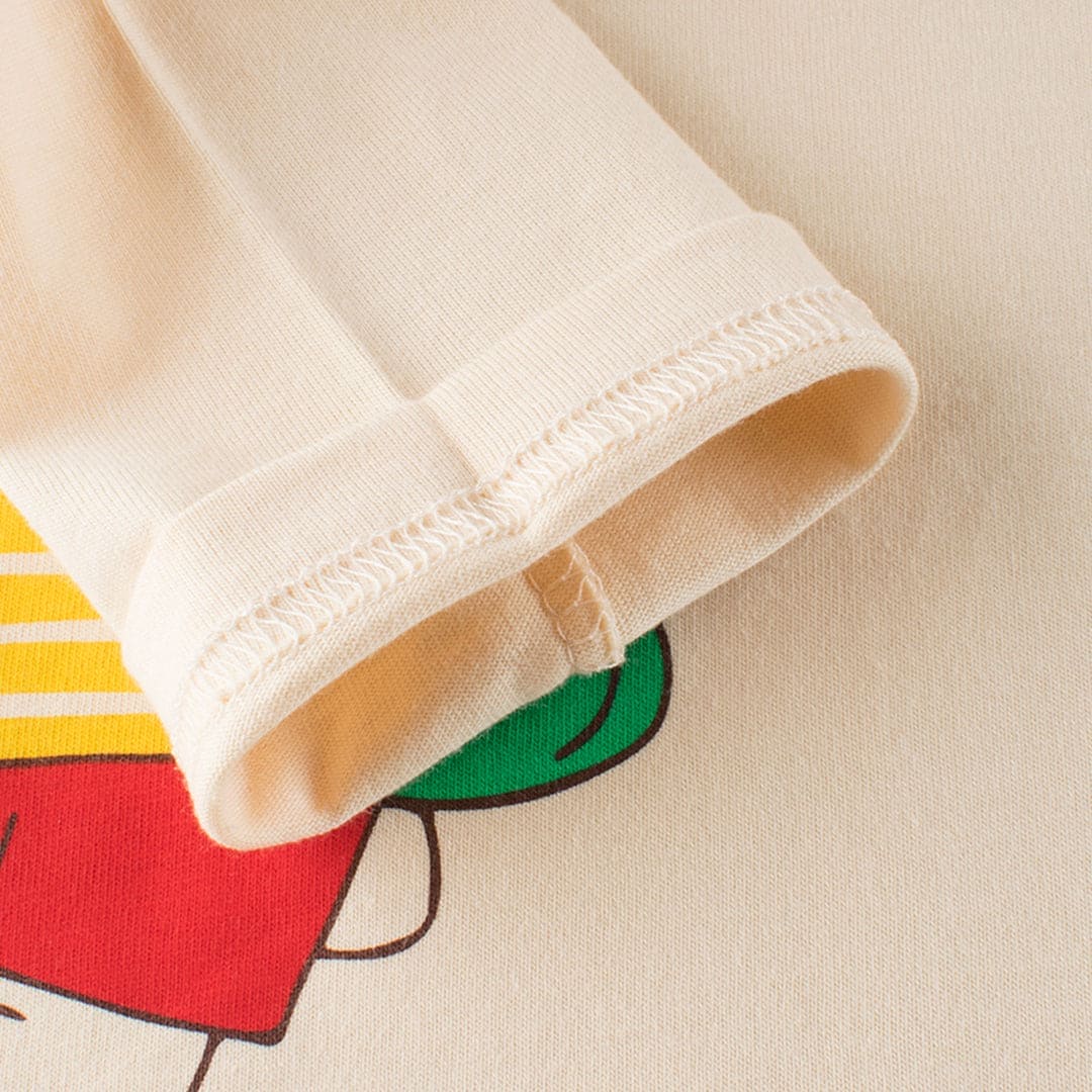 Girls Cartoon Print Short Sleeves T-shirt Tshirts   
