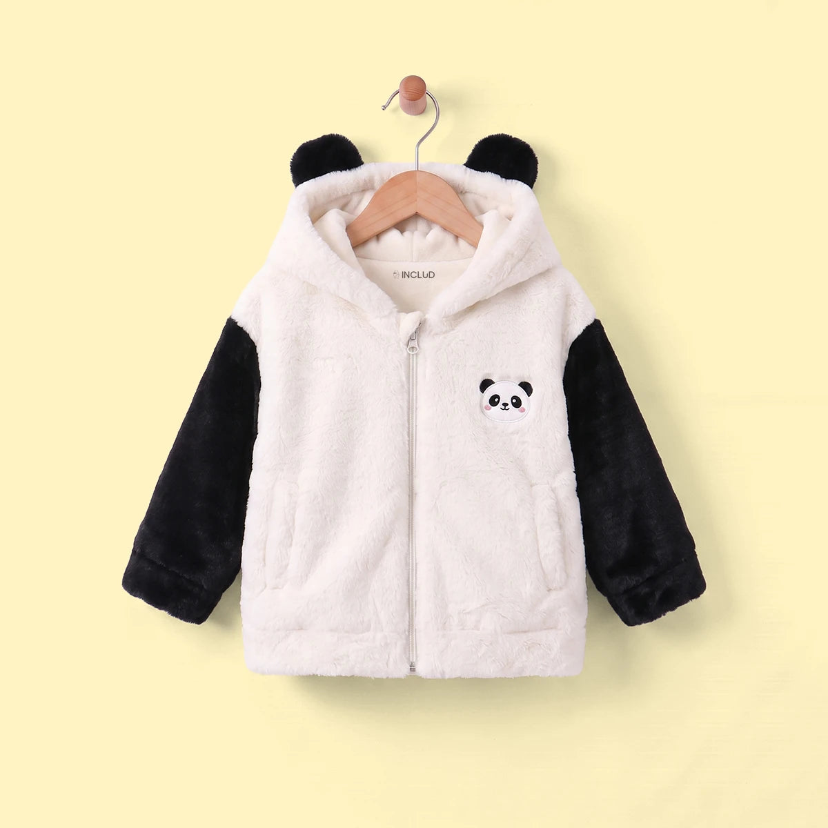 Girls White Polar Fleece Hooded Zipper Jacket Coats & Jackets White 1-2 Y