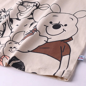 Boys Off White Cartoon Graphics Short Sleeve T-Shirt With Elasticated Shorts Sets Sets