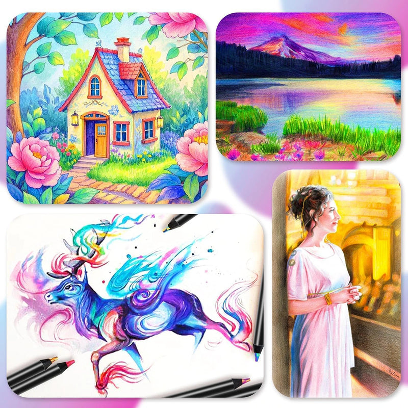 7-in-1 Rainbow Coloured Pencils Pack of 12-7 Color-in-1 Multicolour Drawing Pencils for Kids Sketching & Colouring Trending Accessories