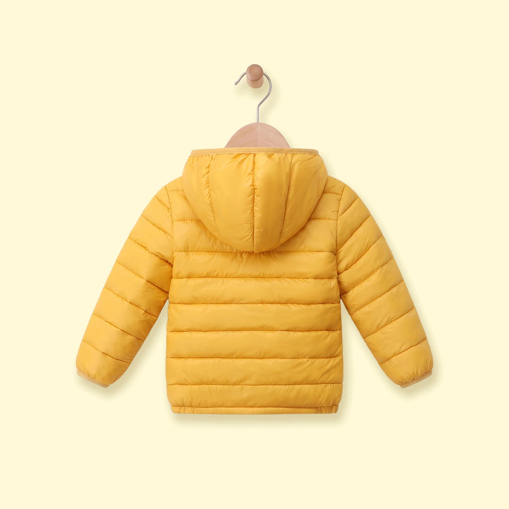 Girls Yellow Hooded Quilted Puffer Jacket Coats & Jackets