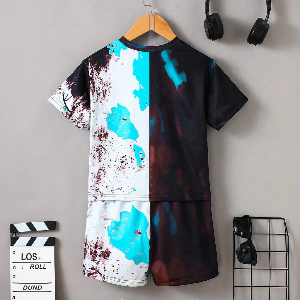Boys Multicolour Graphic Short Sleeve T-Shirt With Shorts Sets 2 pc. Sets