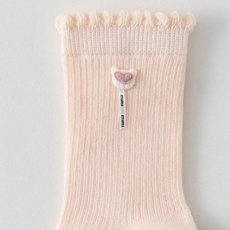 Pack of 3 Girls Multicolour Ruffle Edge Calf Length Socks Socks