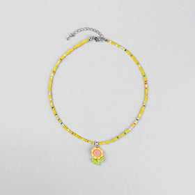 Pack Of 5 Girls Multicolour Floral Beads Necklace Sets Necklace and Chains