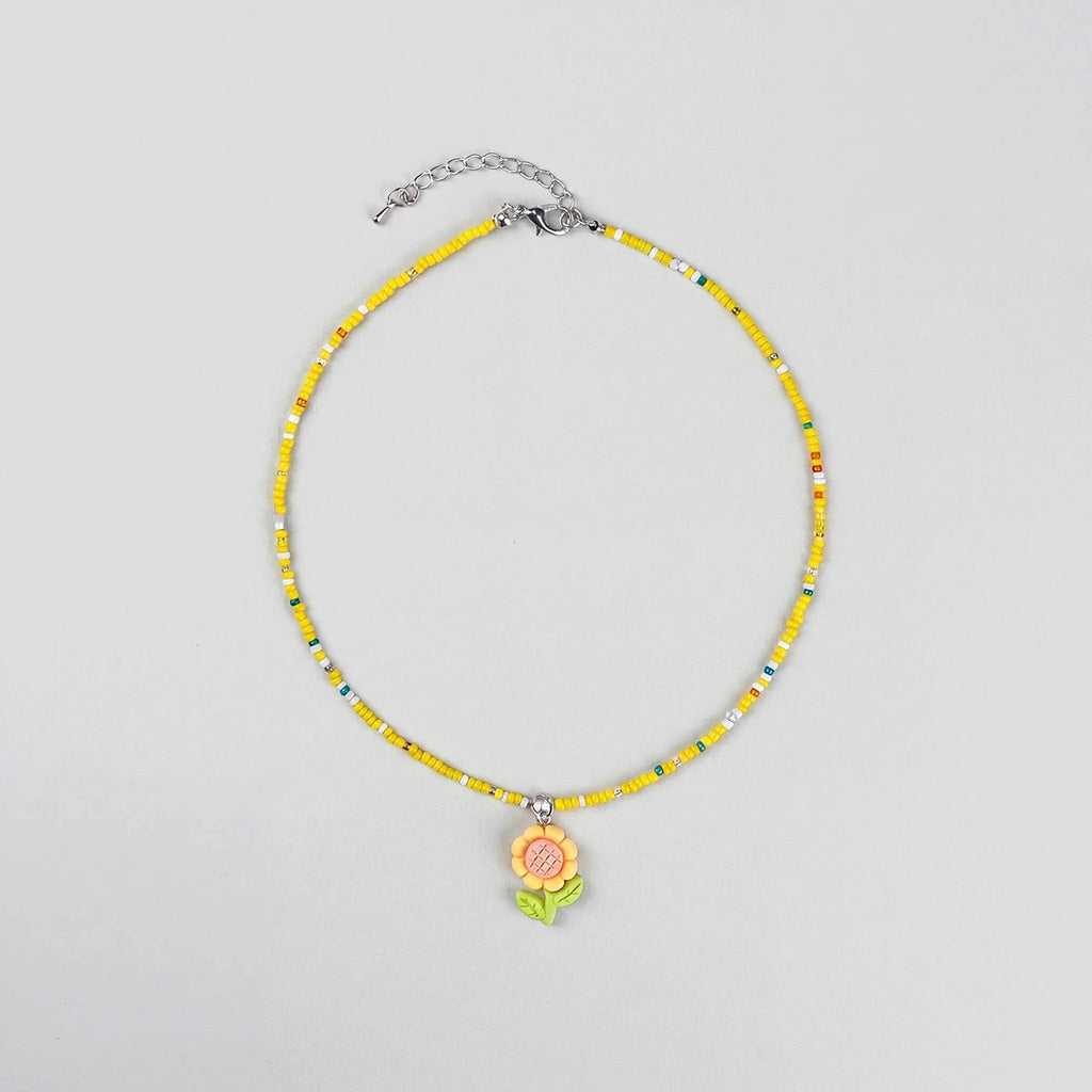 Pack Of 5 Girls Multicolour Floral Beads Necklace Sets Necklace and Chains