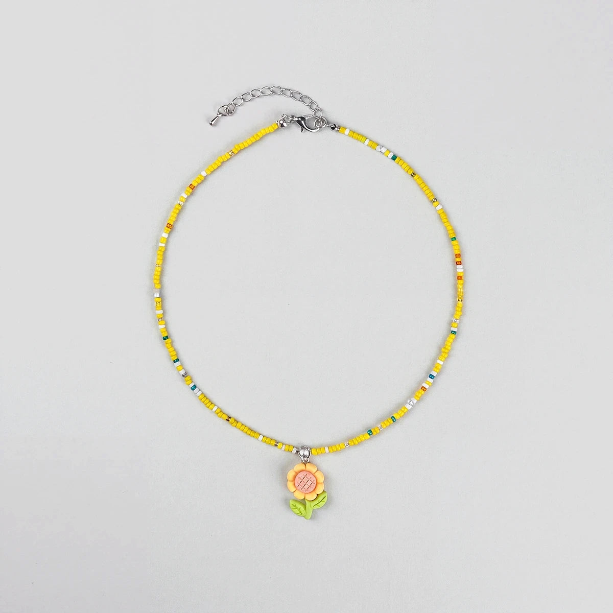 Pack Of 5 Girls Multicolour Floral Beads Necklace Sets Necklace and Chains