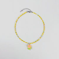 Pack Of 5 Girls Multicolour Floral Beads Necklace Sets Necklace and Chains