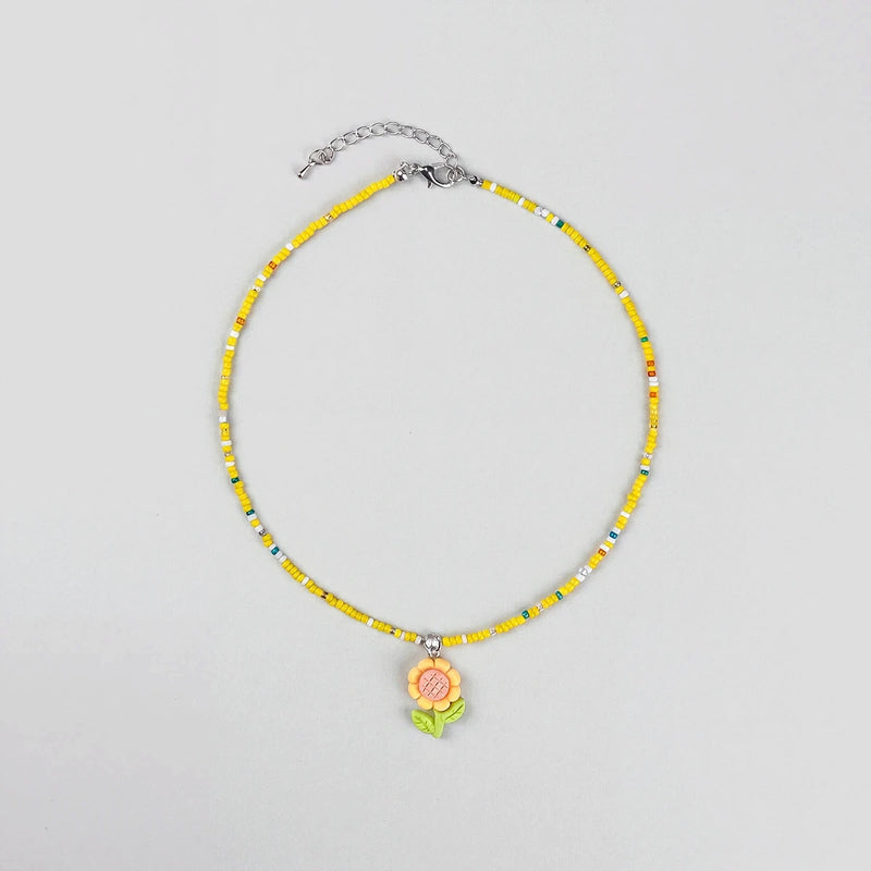 Pack Of 5 Girls Multicolour Floral Beads Necklace Sets Necklace and Chains