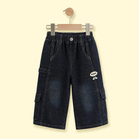 Boys Dark Blue Denim Cargo Shorts Shorts Dark Blue 2-3 Y