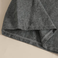 Girls Dark Grey Peter Pan Collar Top With Shorts Sets Sets