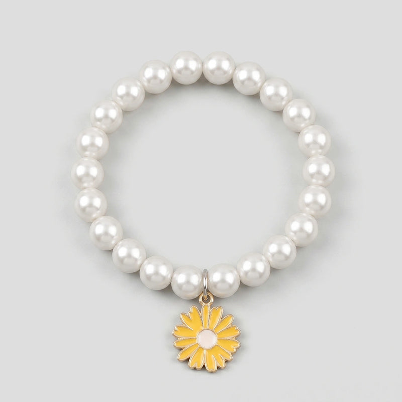 Pack Of 5 Girls Multicolour Pearl Charm Bracelet Sets Bracelet