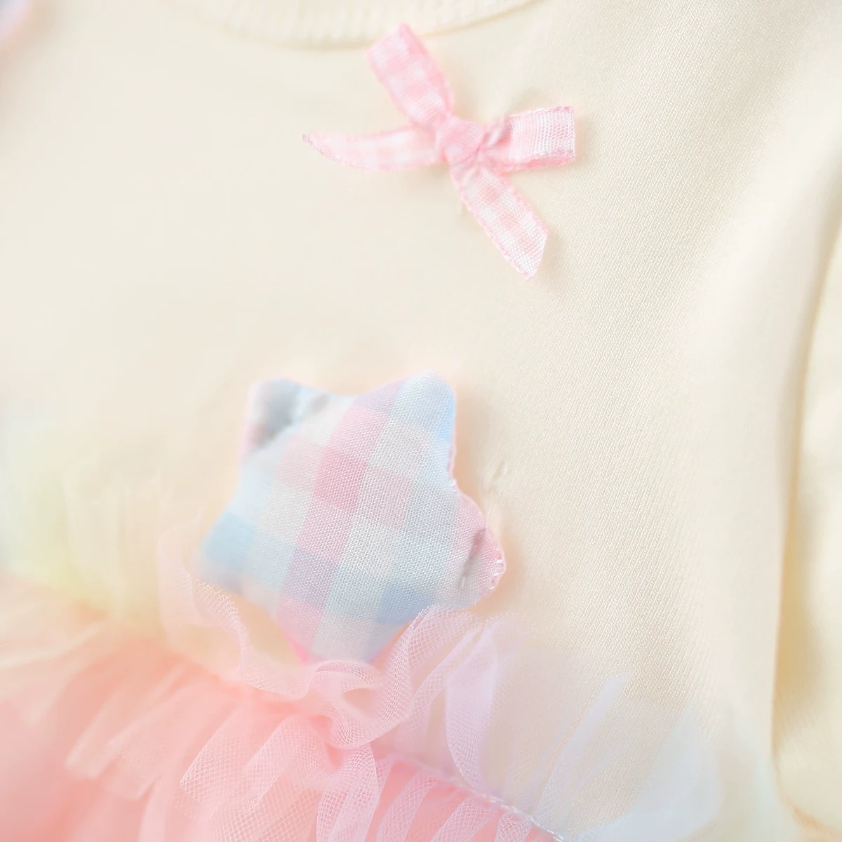 Girls Pink Tulle Overlay Fit & Flare Dress With Bow Details Casual Dresses