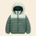 Boys Green Colorblocked Hooded Puffer Jacket Coats & Jackets Green 4-5 Y