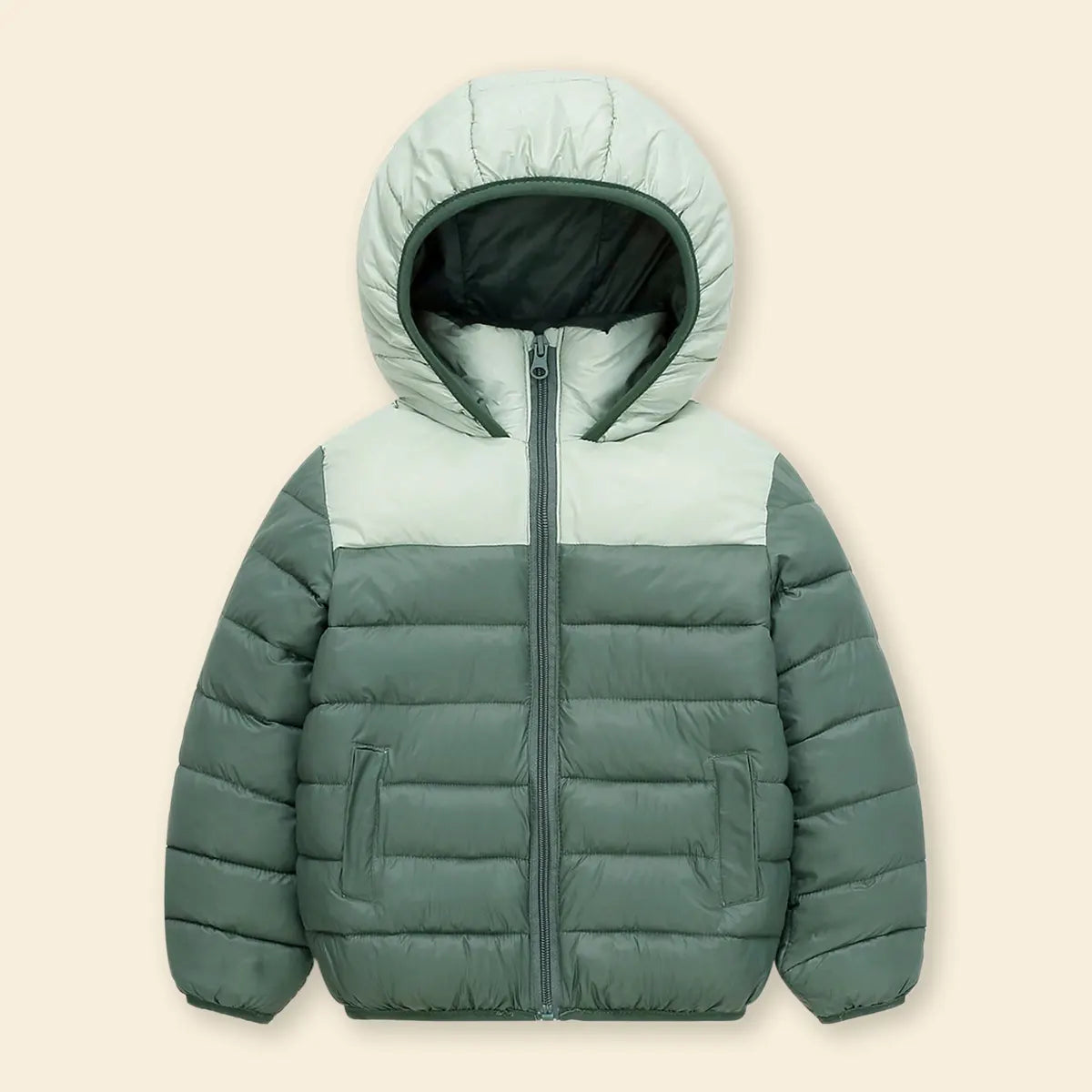 Boys Green Colorblocked Hooded Puffer Jacket Coats & Jackets Green 4-5 Y