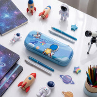 Astronaut Pencil Case -Light Blue 3D Space Gear for Kids Trending Accessories