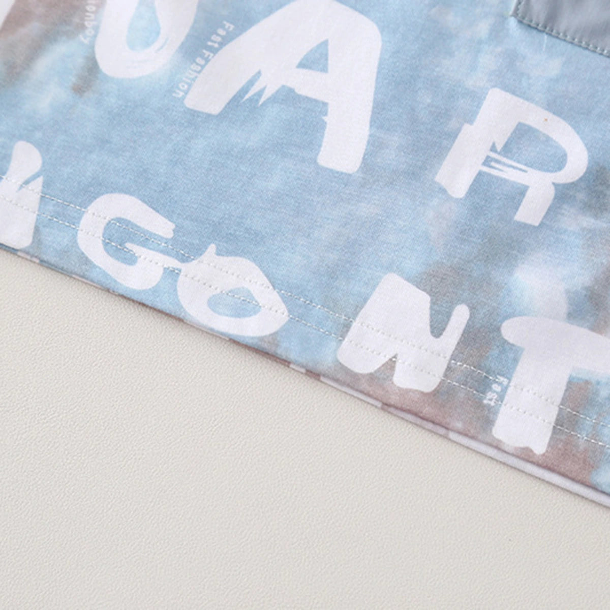 Boys Light Blue Typographic Printed Short Sleeve T-Shirt With Elasticated Shorts Sets 2 pc. Sets
