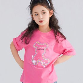 Girls Printed Oversized Casual T-shirt Tshirts   