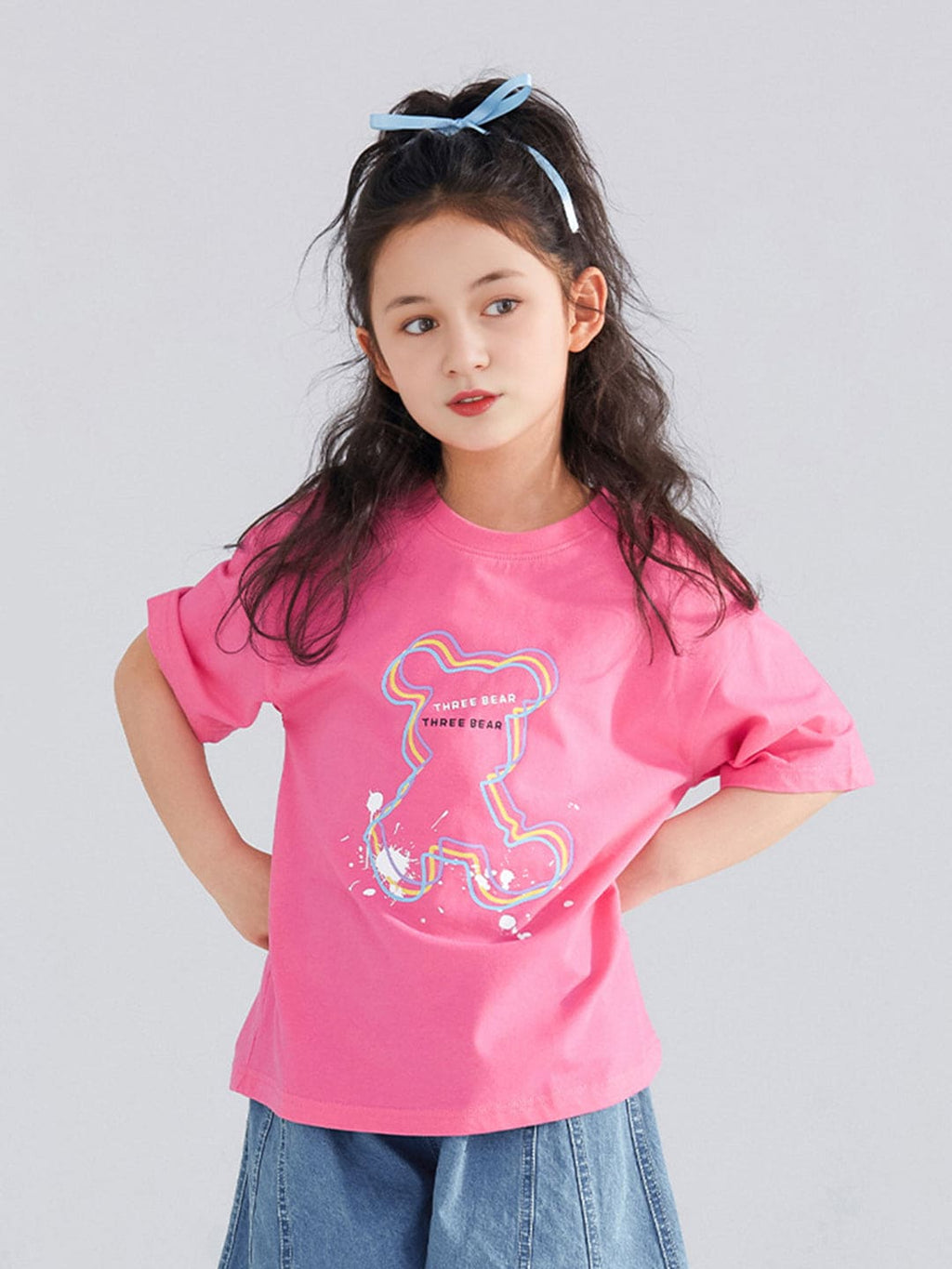 Girls Printed Oversized Casual T-shirt Tshirts   