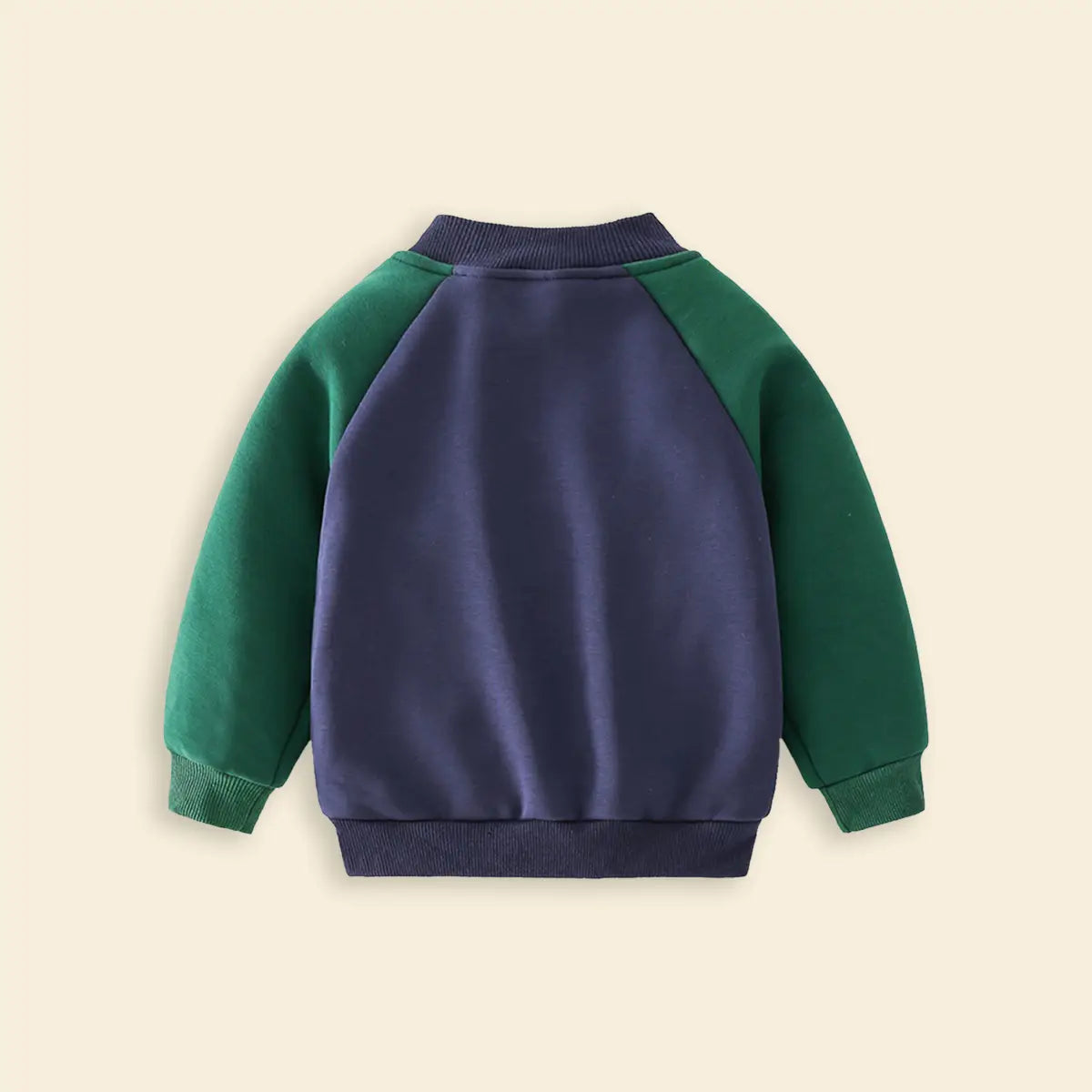 Boys Navy Blue Smiley Printed Varsity Jacket With Raglan Sleeves Coats & Jackets