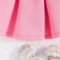 Girls Adorable Pink Sleeveless Dress with 3D Flower Embellishment Casual Dresses