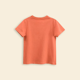 Boys Orange Graphic Cartoon Printed Short Sleeves T-Shirt Tshirts