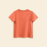 Boys Orange Graphic Cartoon Printed Short Sleeves T-Shirt Tshirts