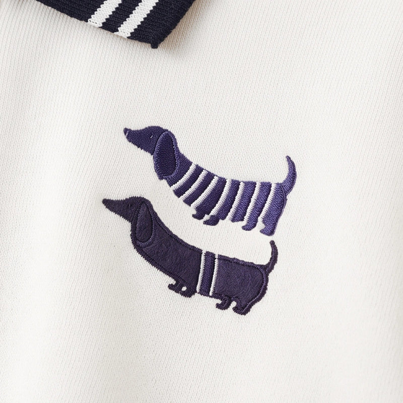 Boys White Graphic Polo Sweatshirt With Denim Pants Sets Sets