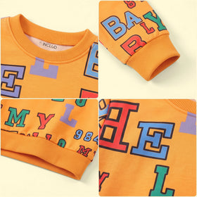 Boys Yellow Typography Print Long Sleeve Sweatshirt Sweatshirts & Hoodies