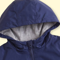 Boys Navy Blue Hooded Zip-up Jacket Coats & Jackets