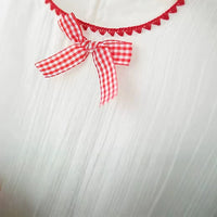 Girls White Mushroom Embroidered A-Line Dress Casual Dresses