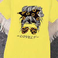 Girls Yellow Graphic Short Sleeve T-Shirt Dress Casual Dresses