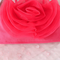 Girls Dark Pink Flower Applique Crop Top With Pleated Skirt Summer Set 2 pc. Sets