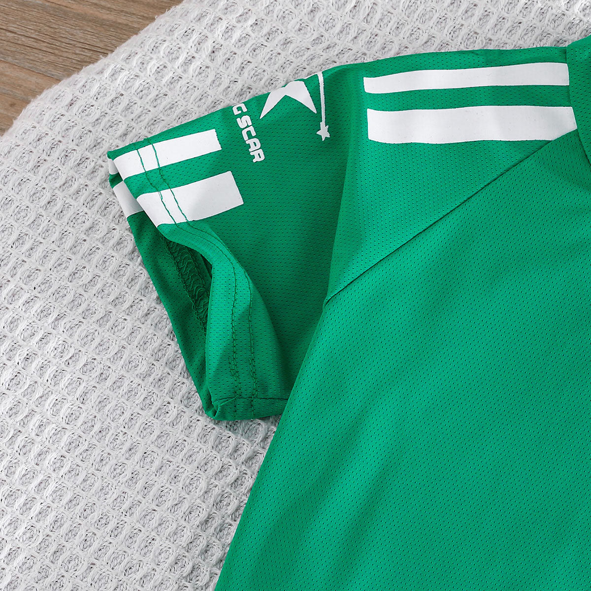 Boys Green Striped Raglan Sleeves T-Shirt With Shorts Set 2 pc. Sets