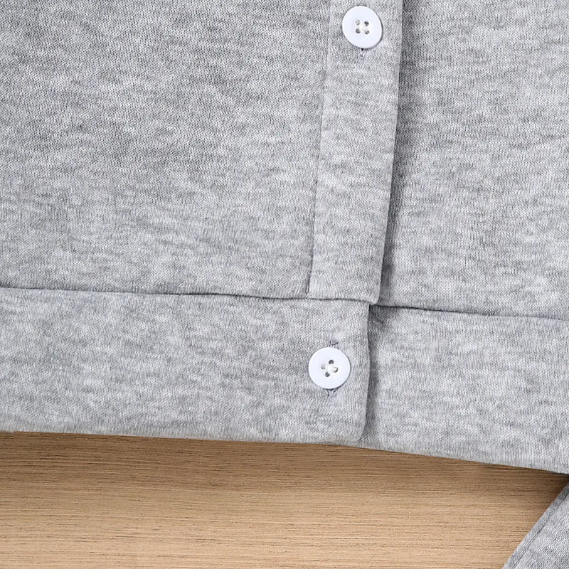 Boys Grey Letter B Embroidered Baseball Style Jacket With Pant Sets Sets