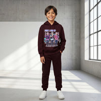 Boys Maroon K-Pop Neo Sound Graphics Hoodie With Jogger Co-ord Sets Sets Maroon 6-7 Y