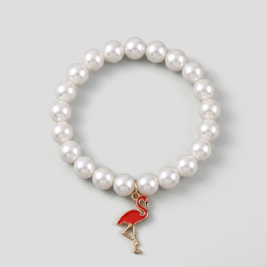 Pack Of 5 Girls Multicolour Charm Pearl Beads Bracelet Sets Bracelet