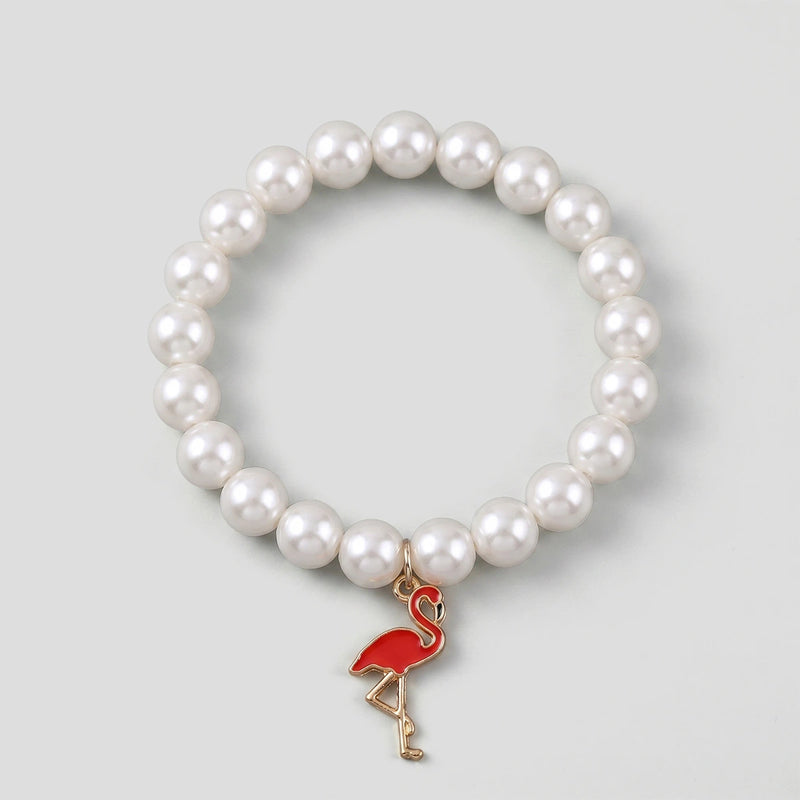 Pack Of 5 Girls Multicolour Charm Pearl Beads Bracelet Sets Bracelet