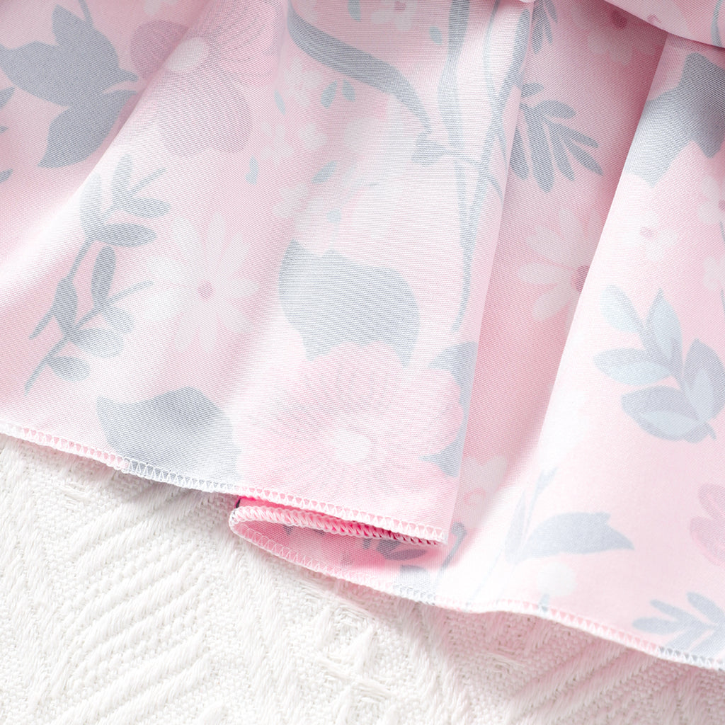 Girls Pink Floral Printed Long Elasticated Skirt Skirts